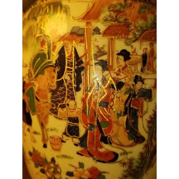 Zhong Guo Zhi Zao Gold Gilted Chinese Vase, Made In China - Picture 13 of 16